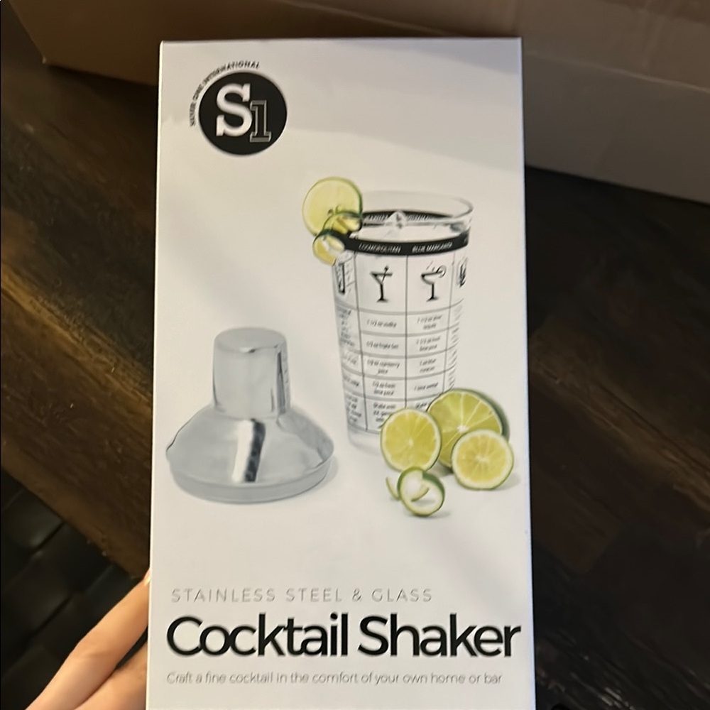 Stainless Steel & Glass Cocktail Shaker